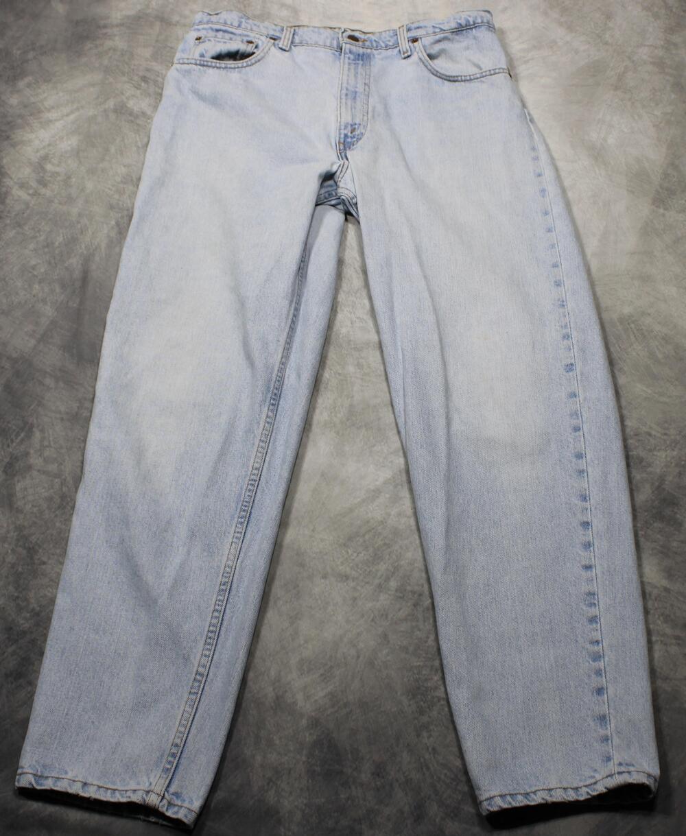 Vintage Levis 550 Jeans Mens 36x32 Light Wash Relaxed Fit Tapered Denim Made USA